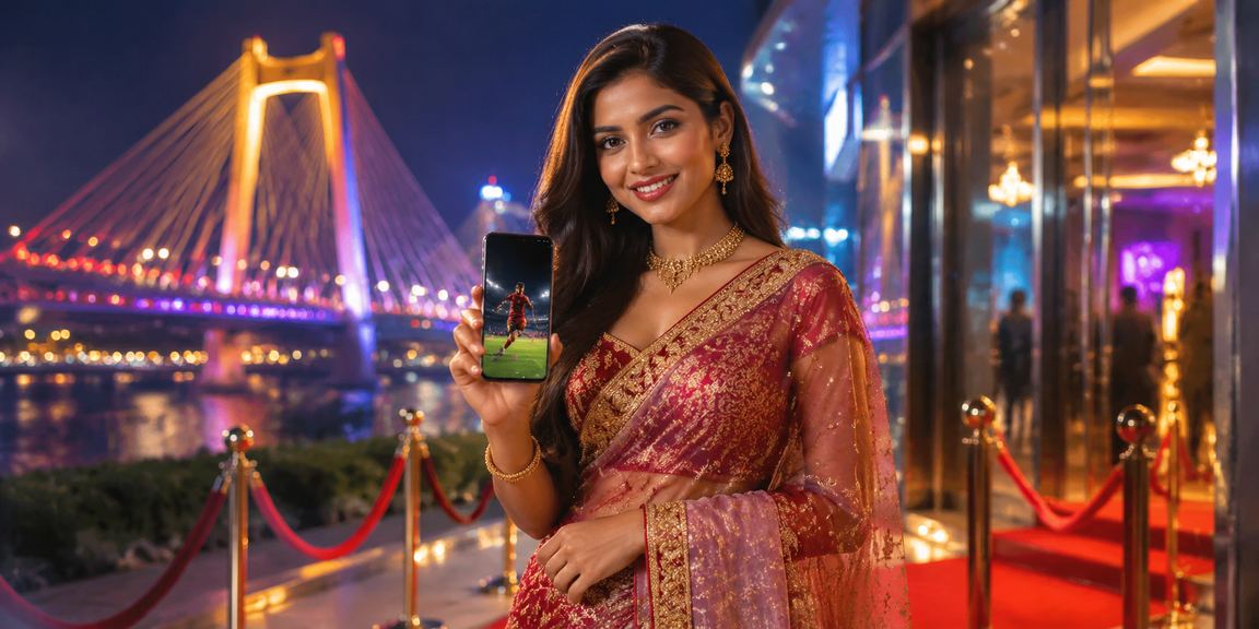 বরিশালে শাড়ি পরা একজন মহিলা স্পোর্টস বেটিং করছেন
